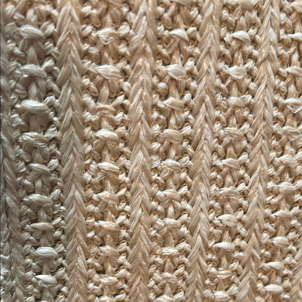 JustFab Tan and White Straw Purse with Structured Design - Picture 11 of 11